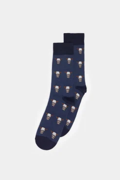 * Calcetin Alto Oeste Azul Medio Outlet