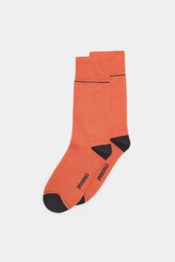 * Calcetin Basico Contrastes Naranja Hot