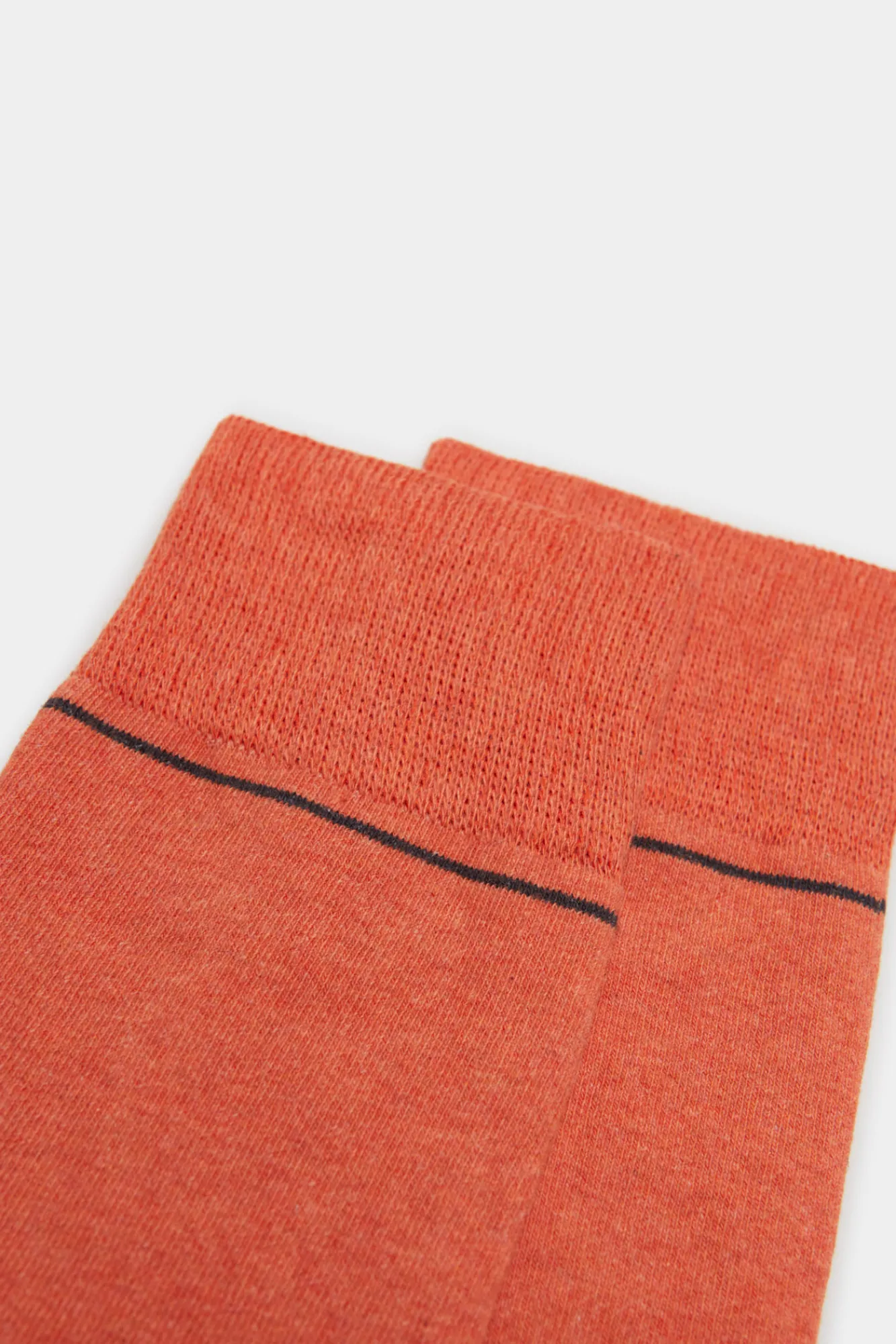 * Calcetin Basico Contrastes Naranja Hot