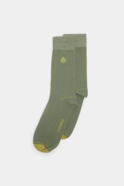 * Calcetin Basico Logo Bordado Kaki Oscuro Sale