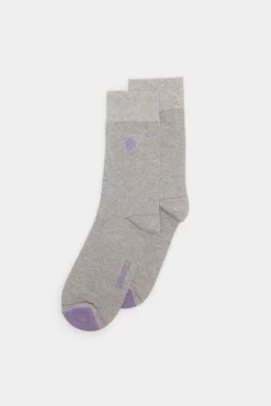* Calcetin Basico Logo Bordado Gris Oscuro Outlet