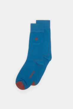 * Calcetin Basico Logo Bordado Azul Online