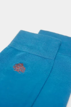 * Calcetin Basico Logo Bordado Azul Online