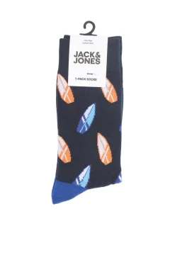 Jack & Jones Calcetin Cana Media Estampado Azul Hot