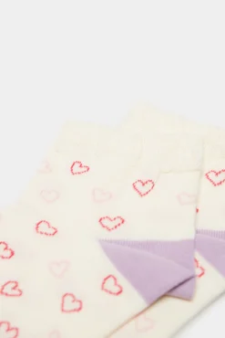 * Calcetin Corazones Multiposicion Beige Medio Hot