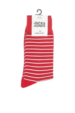 Jack & Jones Calcetin Estampado Rayas Rojo