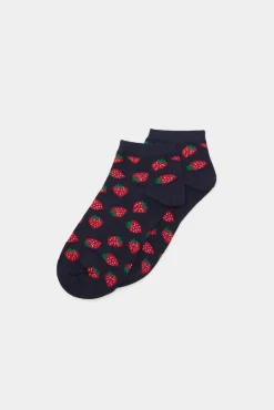 * Calcetin Fresas Navy