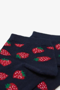 * Calcetin Fresas Navy