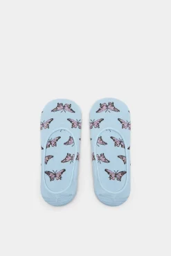 * Calcetin Invisible Mariposas Azul Medio New