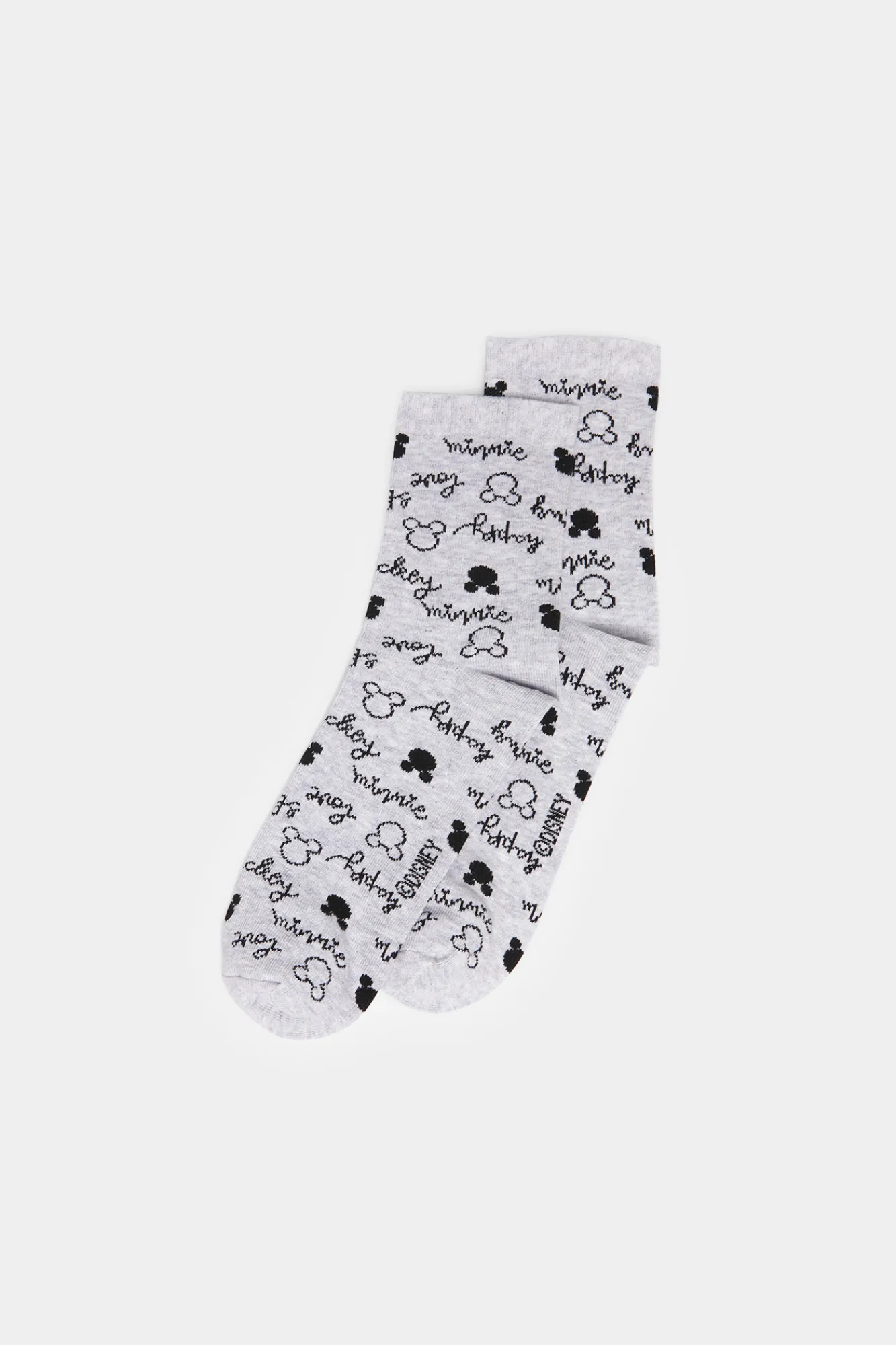 * Calcetin Mickey Minnie Gris Medio Clearance