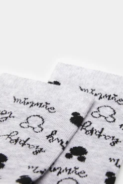 * Calcetin Mickey Minnie Gris Medio Clearance