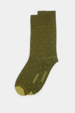 * Calcetin Micro Lunares Kaki Claro Hot