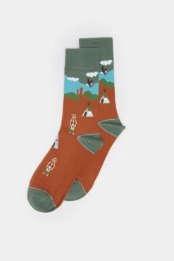 * Calcetin Paisaje Rojo Discount