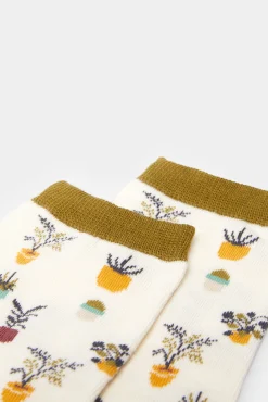 * Calcetin Plantas Beige Medio Best