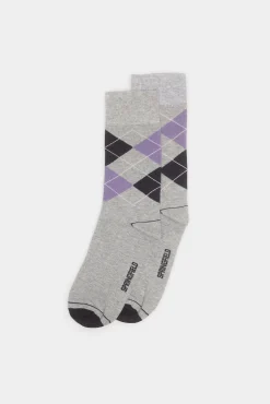 * Calcetin Rombos Gris Medio Discount
