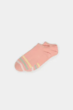 * Calcetin Salmon Rayas Estampado Tostado