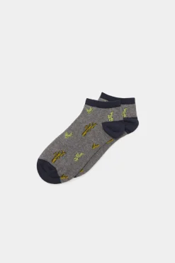 * Calcetin Tobillero Cactus Gris Medio Clearance
