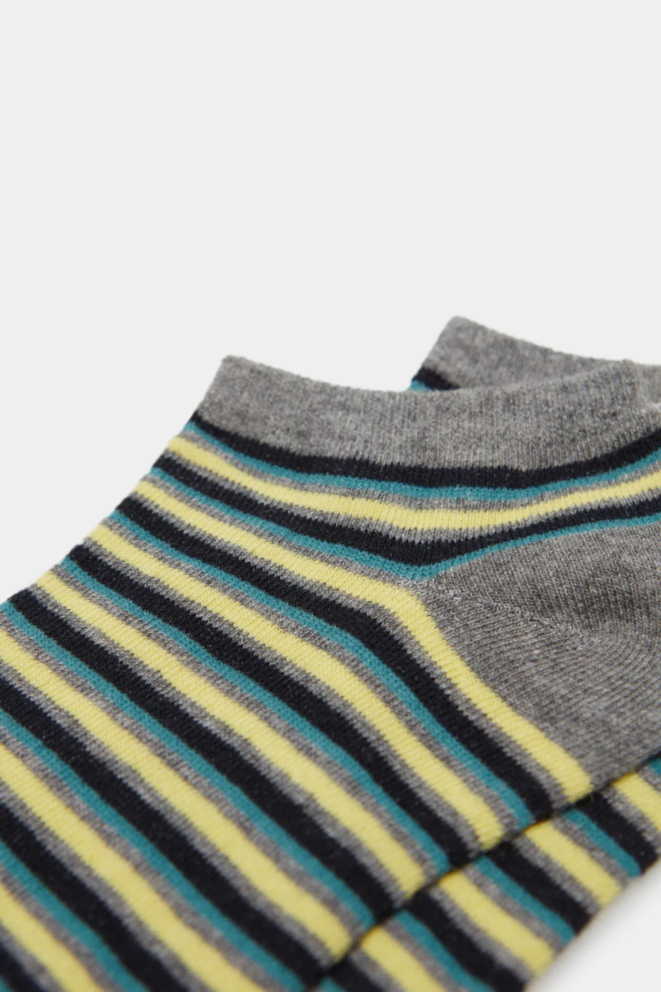 * Calcetin Tobillero Micro Raya Gris Medio New