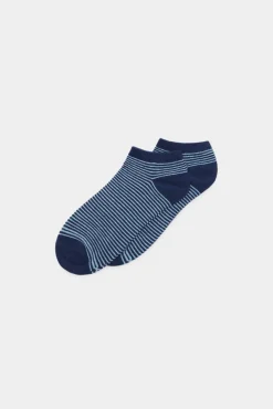 * Calcetin Tobillero Micro Raya Azul Medio Sale