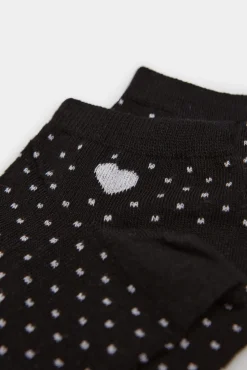 * Calcetin Topitos Corazon Negro Hot