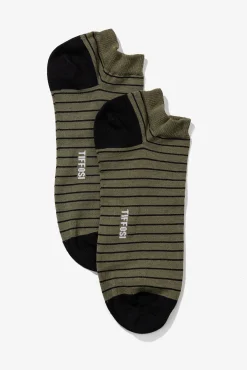 Tiffosi Calcetines Cortos Rayas Beige New