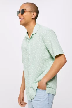 * Camisa Bordada Verde Discount