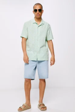 * Camisa Bordada Verde Discount