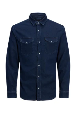 Jack & Jones Camisa Casual Algodon Azul Medio Hot