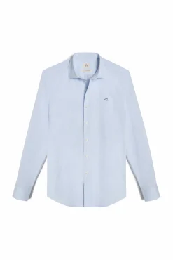 Ooto Camisa Cuadro Vichy Pequeno, Manga Larga Azul Hot