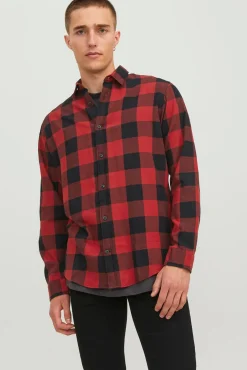 Jack & Jones Camisa Cuadros Naranja Hot