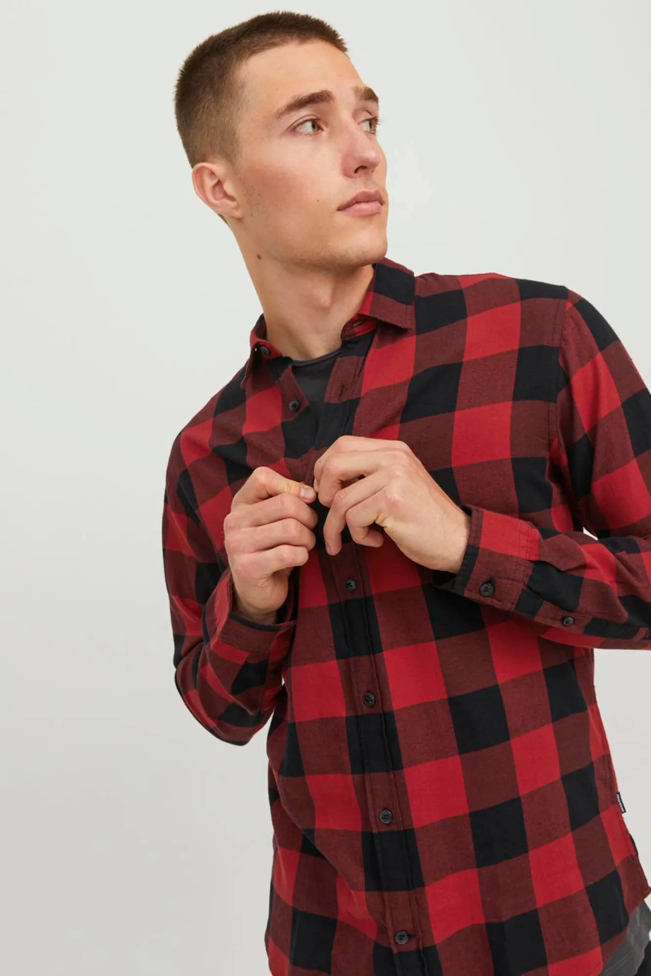 Jack & Jones Camisa Cuadros Naranja Hot