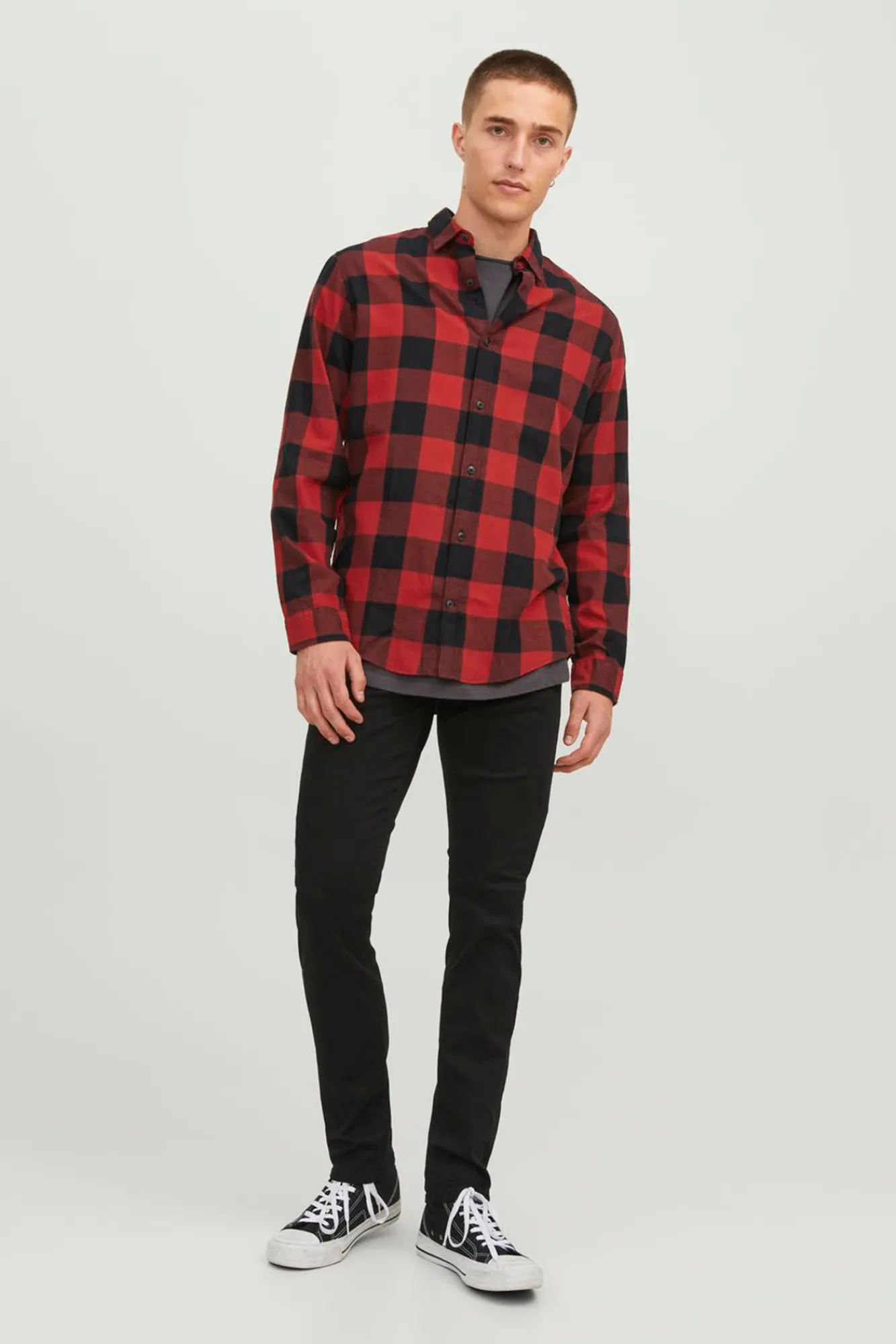 Jack & Jones Camisa Cuadros Naranja Hot