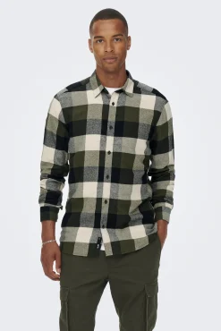 Only & Sons Camisa Cuadros Verde New