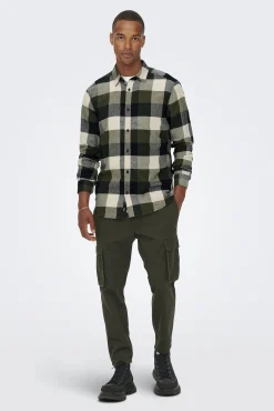 Only & Sons Camisa Cuadros Verde New