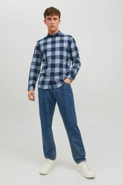 Jack & Jones Camisa Cuadros Azul Medio Sale