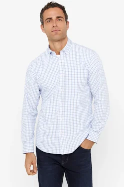 Cortefiel Camisa Cuadros Coolmax Azul Clearance