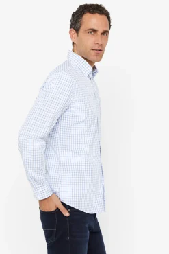Cortefiel Camisa Cuadros Coolmax Azul Clearance