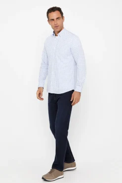 Cortefiel Camisa Cuadros Coolmax Azul Clearance