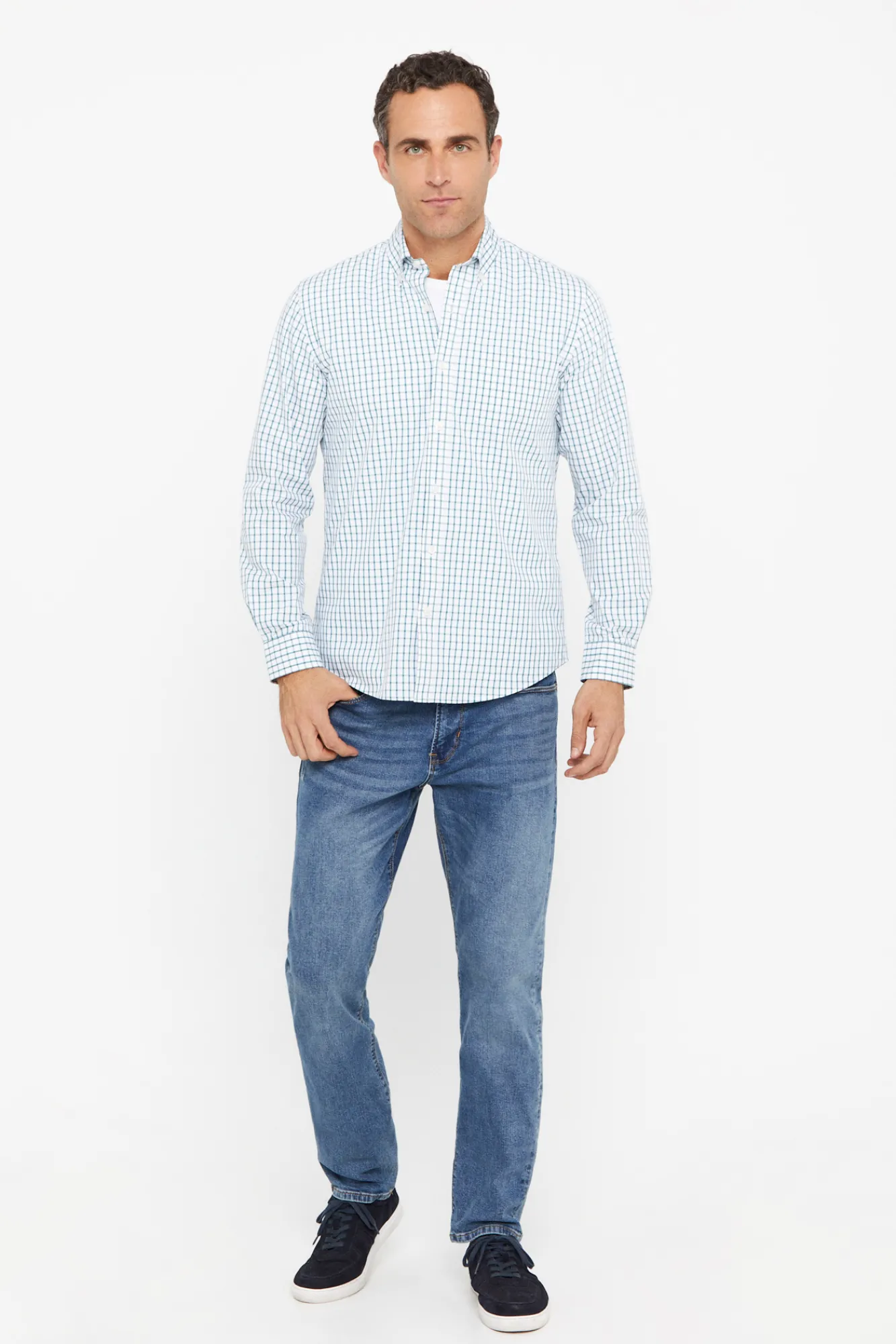 Cortefiel Camisa Cuadros Coolmax Verde Hot
