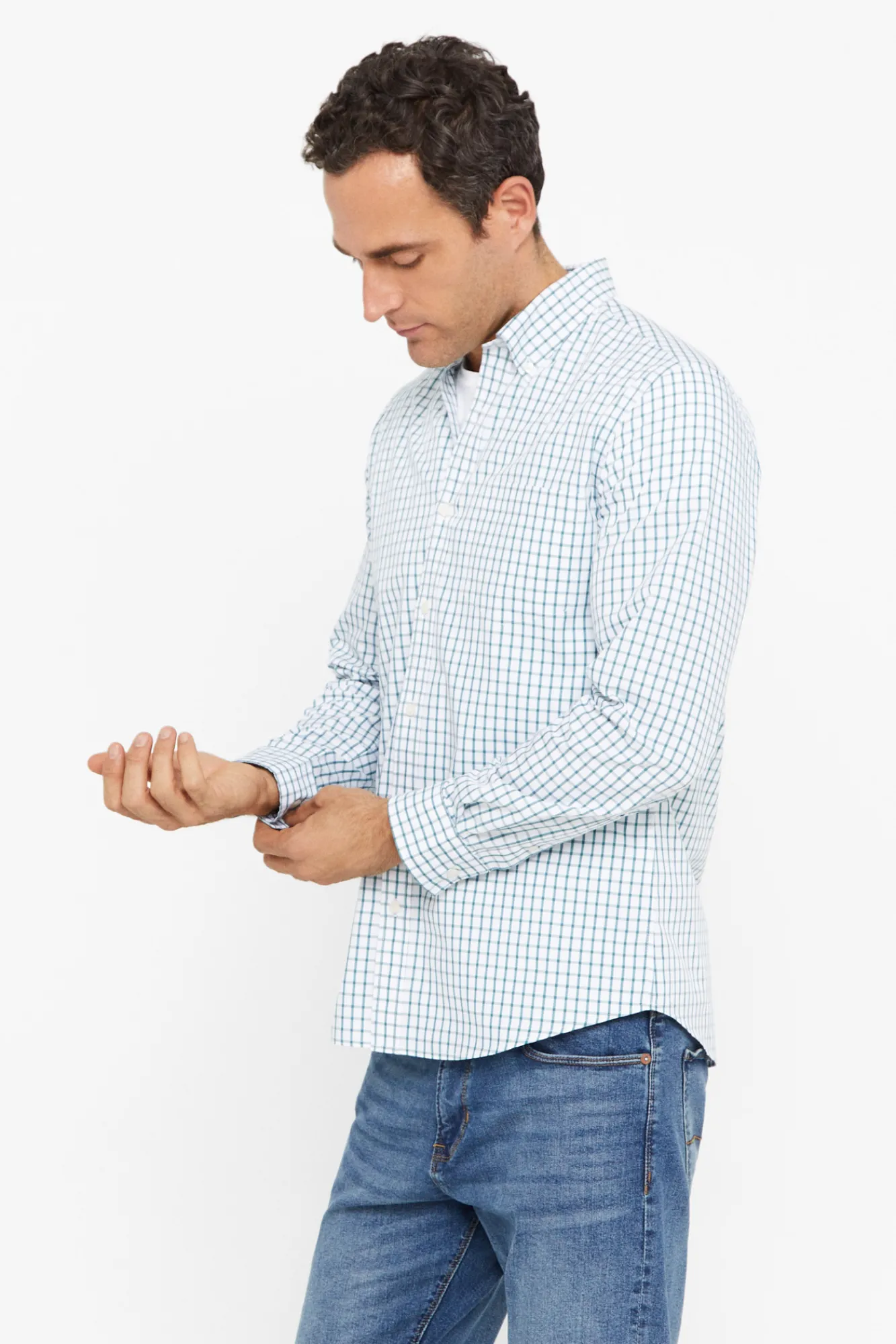Cortefiel Camisa Cuadros Coolmax Verde Hot