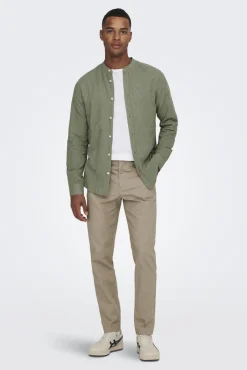 Only & Sons Camisa Cuello Mao Verde