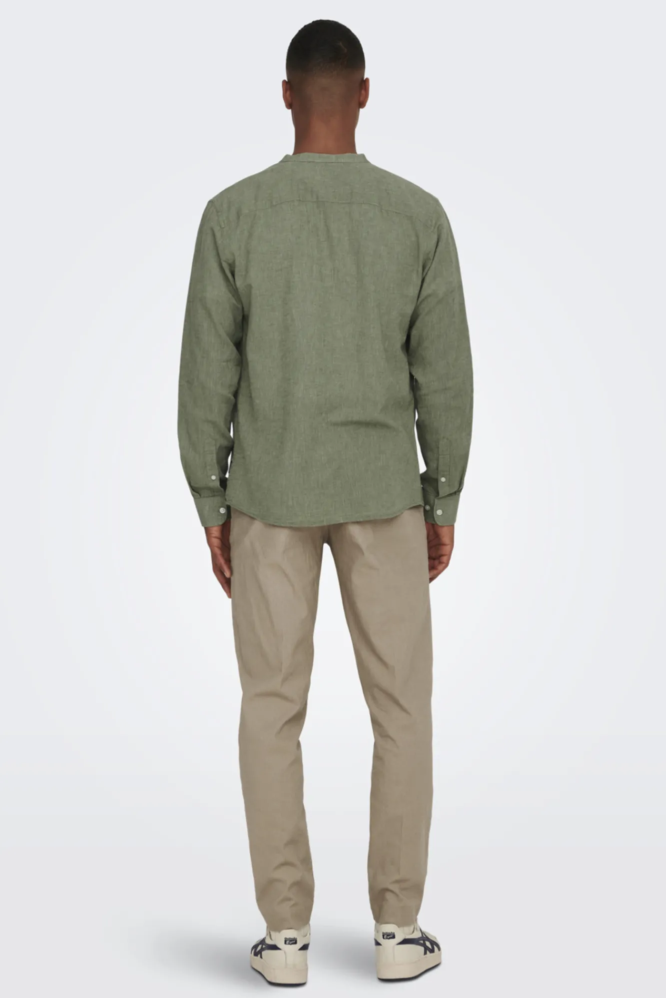 Only & Sons Camisa Cuello Mao Verde