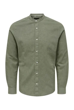 Only & Sons Camisa Cuello Mao Verde
