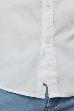Pepe Jeans Camisa De Algodon Unicolor Slim Fit. Blanco New