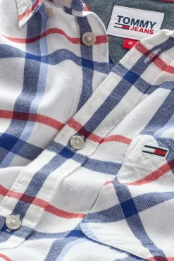 Tommy Jeans Camisa De Cuadros Con Bolsillo Blanco