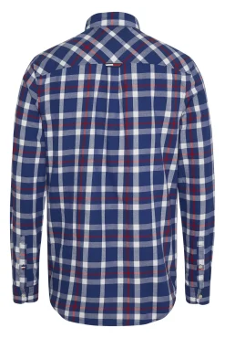 Tommy Jeans Camisa De Cuadros Con Bolsillo Azul Oscuro Clearance