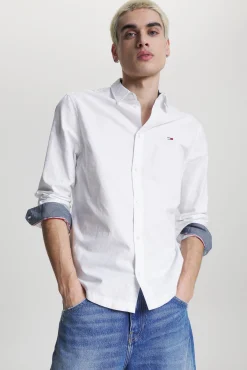 Tommy Jeans Camisa De Hombre De Manga Larga . Blanco