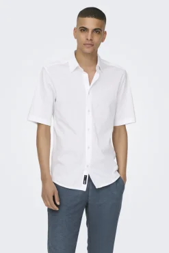 Only & Sons Camisa De Manga Larga Con Botones Blanco Outlet