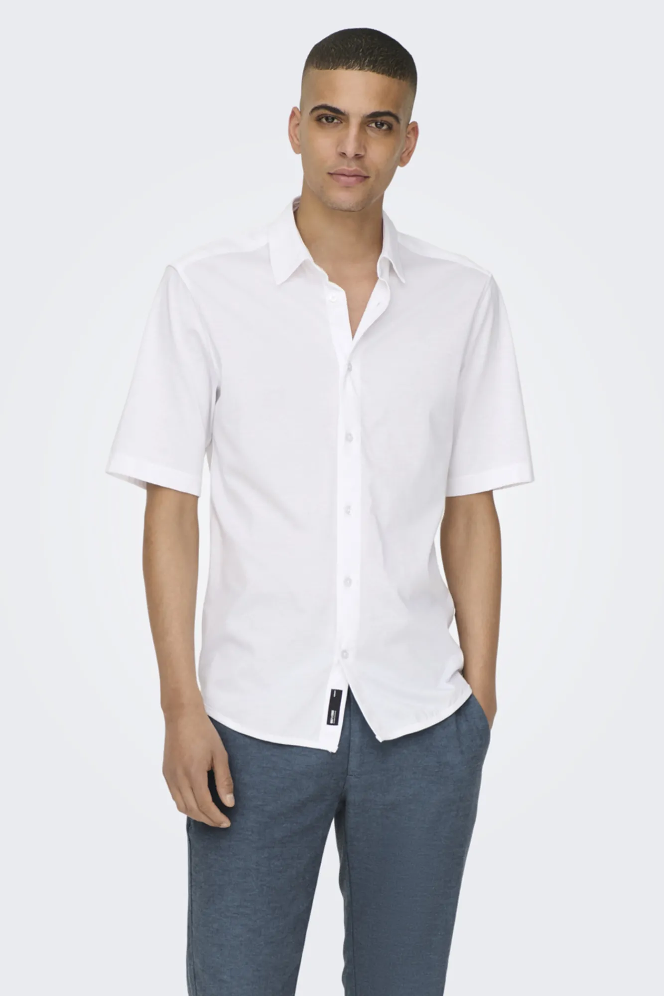 Only & Sons Camisa De Manga Larga Con Botones Blanco Outlet