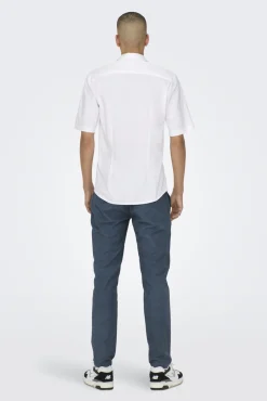 Only & Sons Camisa De Manga Larga Con Botones Blanco Outlet